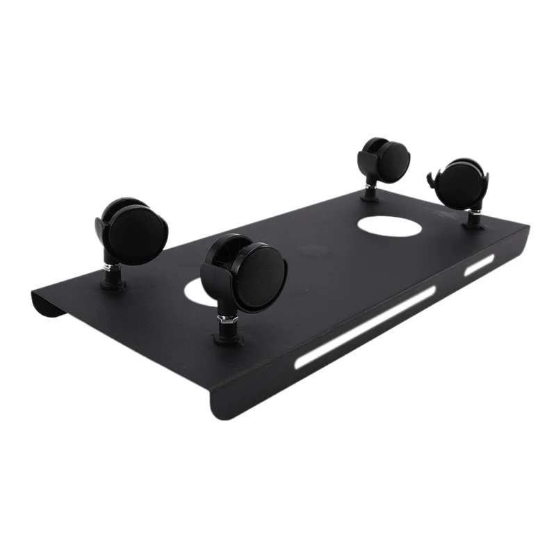 Desktop Computer Mainframe with Simple Modern Base Brake Pulley Household Removable Metal Brake Pulley Bracket