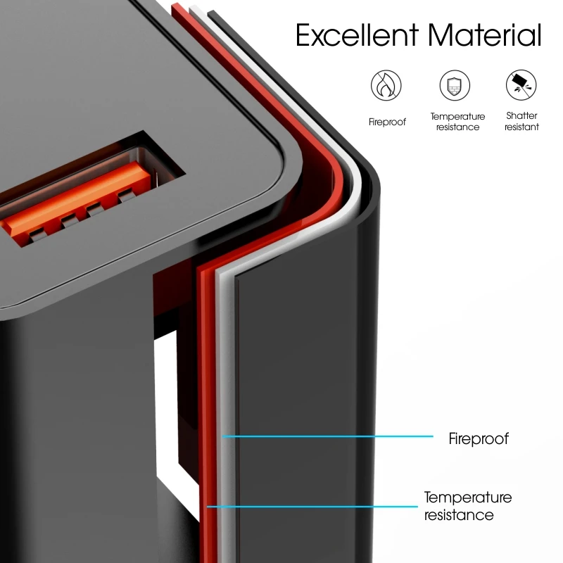 Быстрое зарядное устройство Vothoon 3 0 QC 18 Вт USB для Samsung S10 Xiaomi Redmi Note 8 Pro QC3.0 настенное