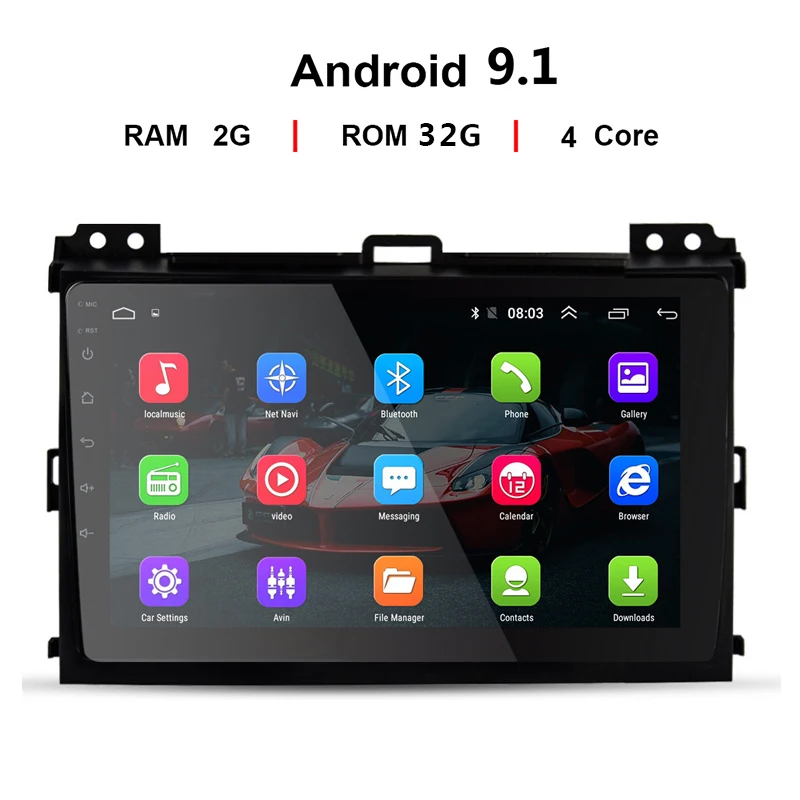 Автомобильный радиоприемник 9 &quotAndroid 10 1 для Toyota Land Cruiser Prado 120 2004-2009 мультимедийная