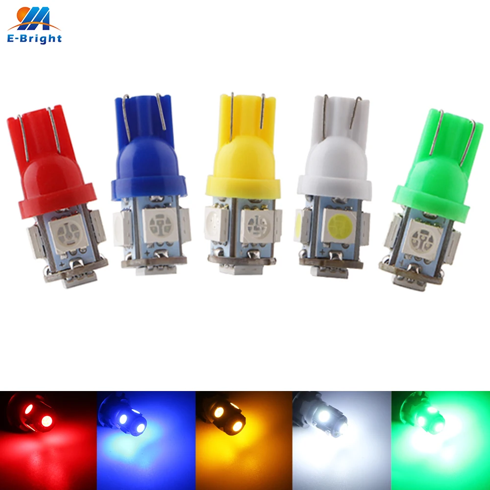 20X 100X 500X 24В T10 5050 5 SMD светодиодные лампы W5W 194 авто дверь чтения зазор светло белый