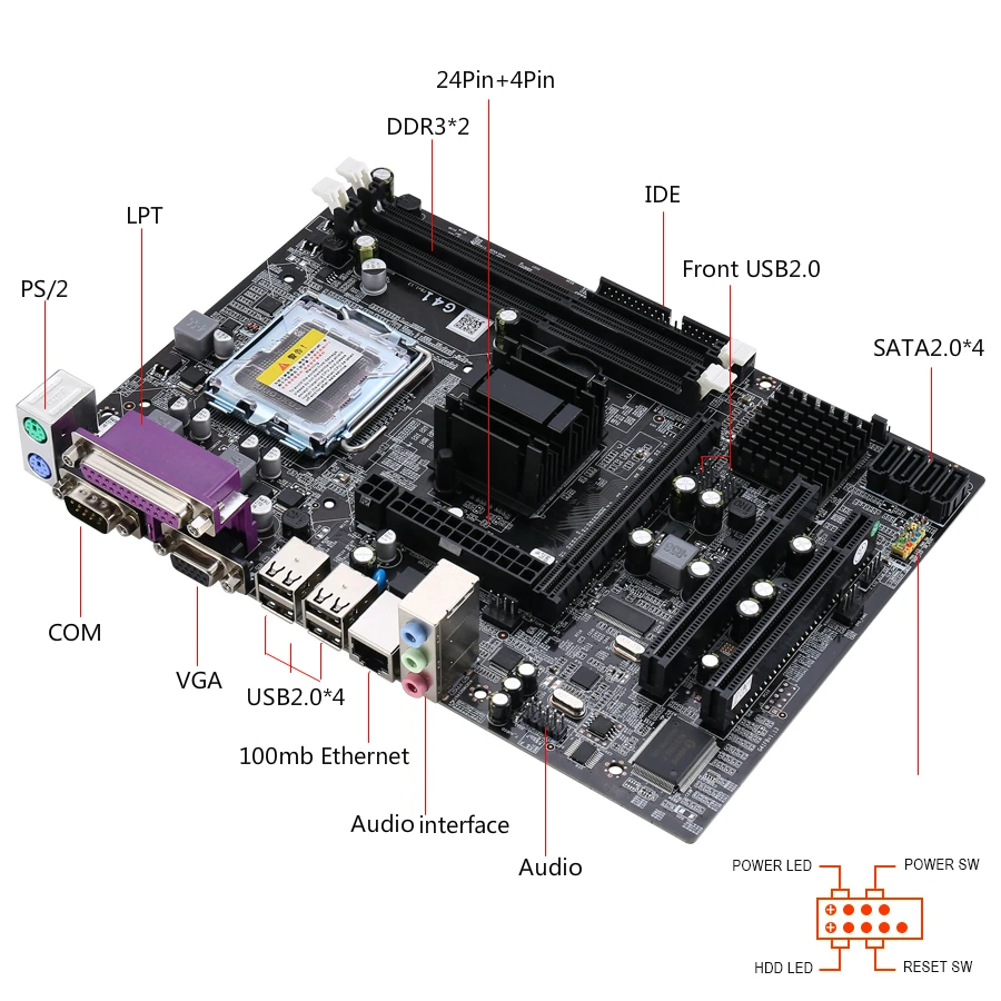 Комплект материнской платы Kllisre G41 процессор Xeon E5420 LGA 771 2 шт. X 4 ГБ = 8 Гб память DDR3 1333