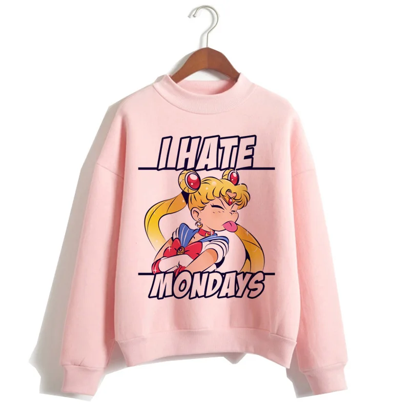Сейлор Мун Харадзюку Толстовка корейский стиль Ulzzang Kawaii 90s мультфильм одежда пуловеры новые негабаритные с капюшоном уличная