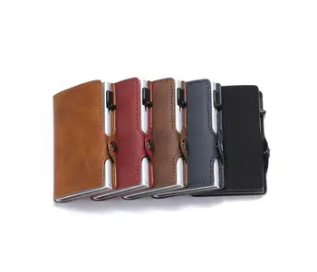 

2020 Anti-theft Rfid Blocking Smart Wallet Money Bag Leather Slim Wallets Mini Purse Smart Wallet Business Card Holder