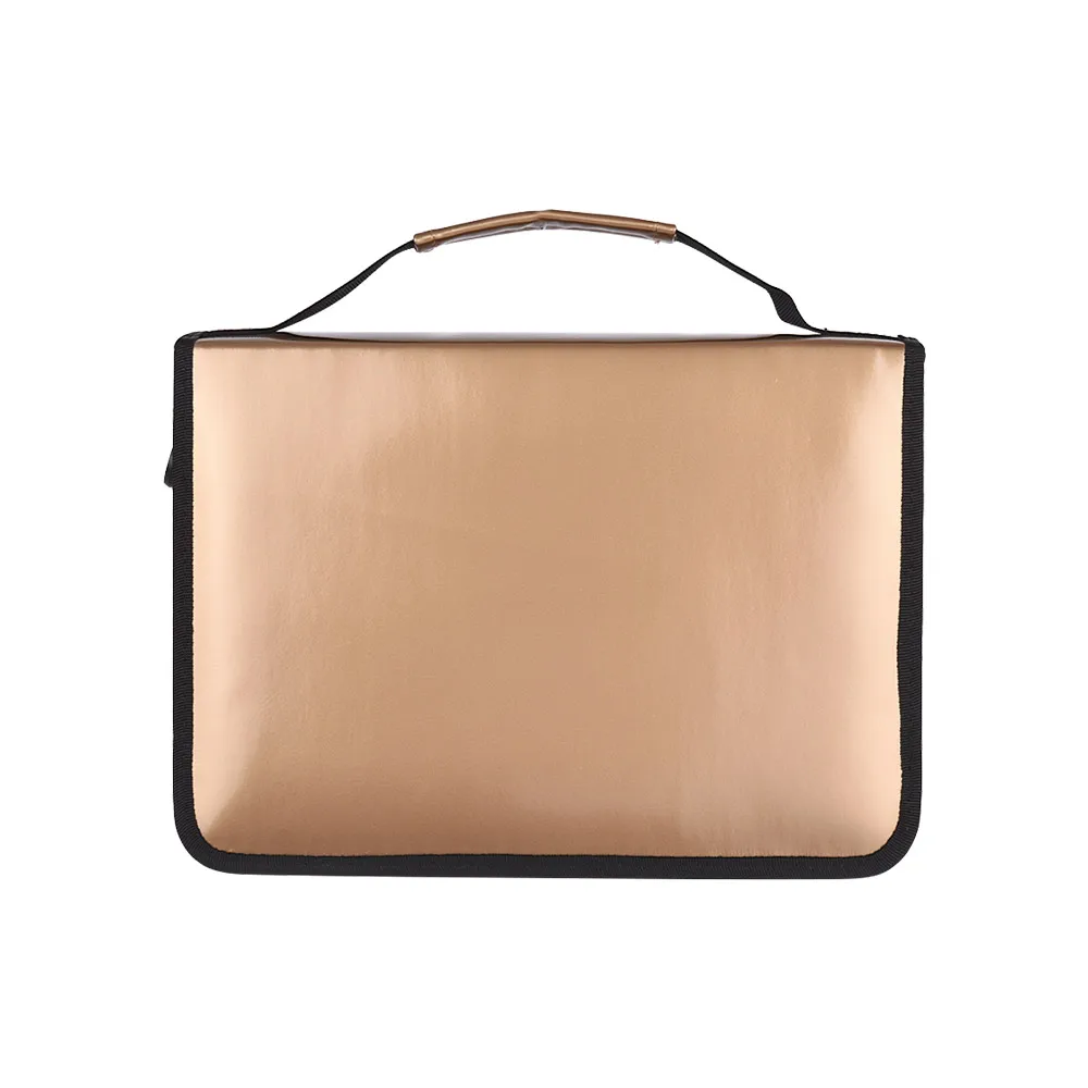 

120 Slots Gold Pencil Bag Case Colored Pencil Organizer PU Leather Cosmetic Brush Pouch for Artists Student