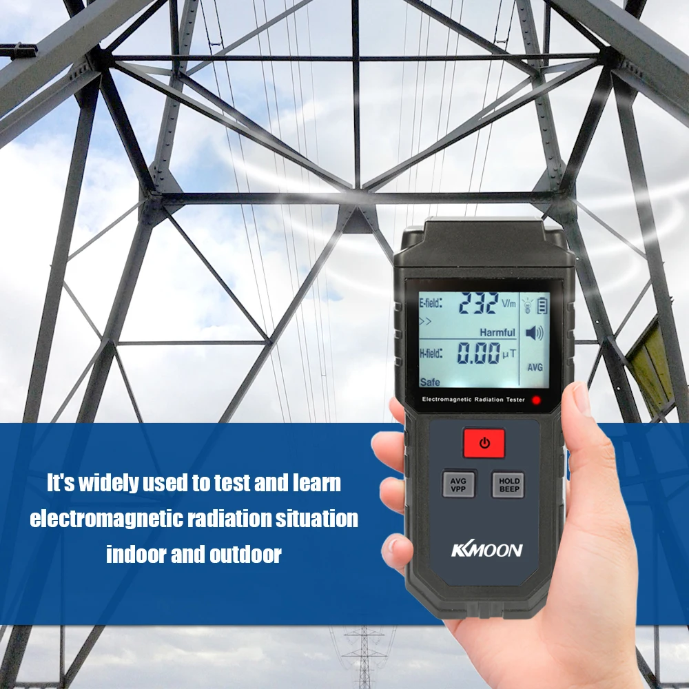 

KKmoon Portable Handheld Digital LCD Electromagnetic Radiation Tester Detector with Built-in Electromagnetic Radiation Sensor