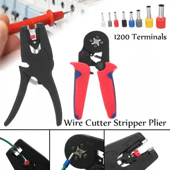 

Tube Type Crimping Pliers 1200 Pcs Terminal Block Crimpong Kit for Needle Terminal Crimp Self-adjusting Electrician Hand Tool
