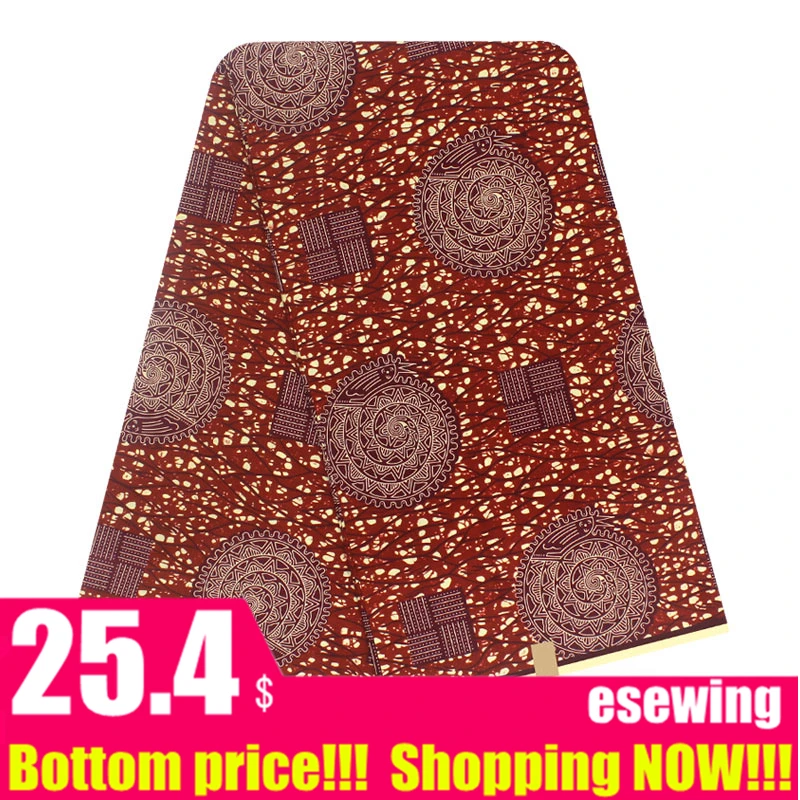 Настоящий гарантированный настоящий голландский воск высокого качества, ткань с принтом, 6 ярдов, африканская ткань для шитья, 120412