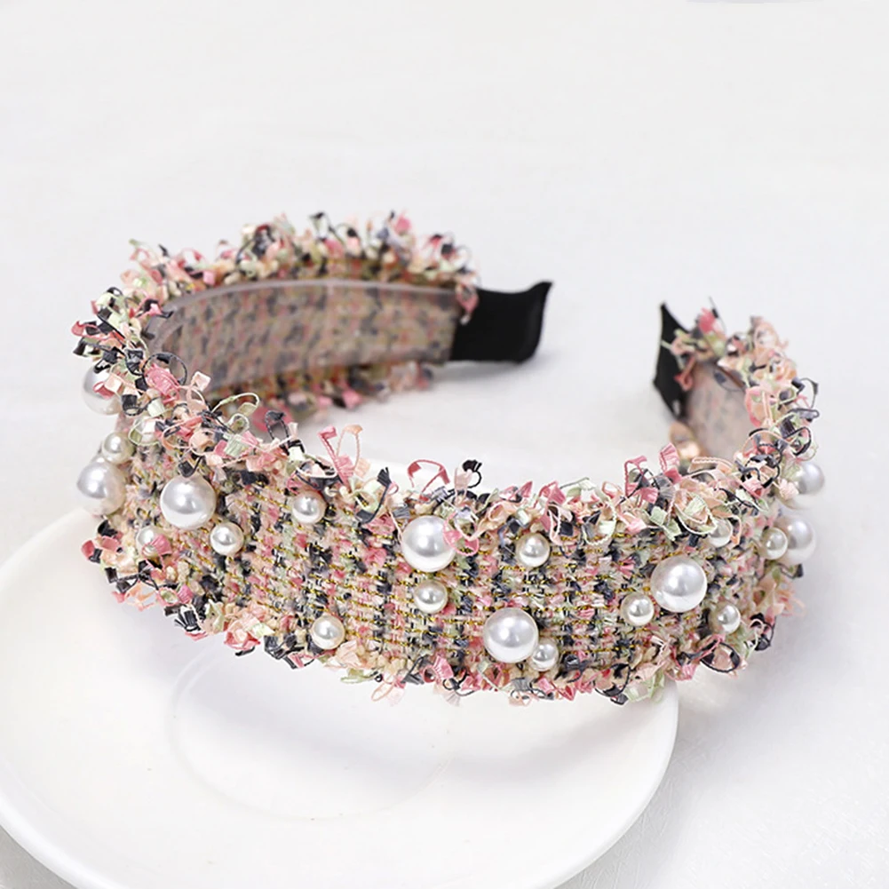 Корейская Жемчужная Повязка на голову для женщин, ободок, простая завязанная петля для волос, Женская повязка на голову, модные аксессуары для волос для девушек, аксессуары