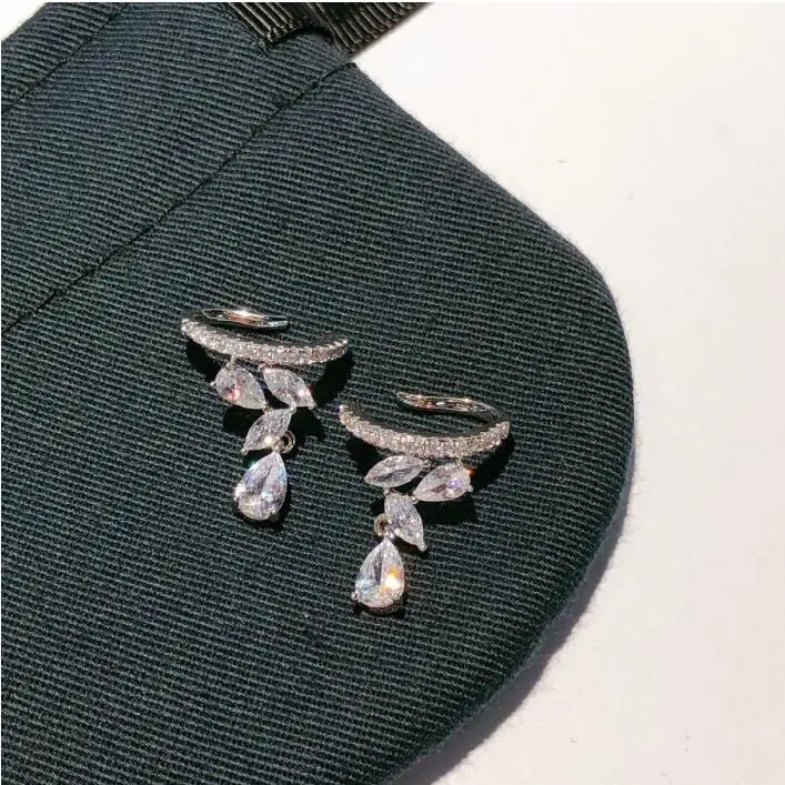women water drop ear bone clip without ear pierced ear clip silver ear nails cool fairy super fairy high sense ear accessories