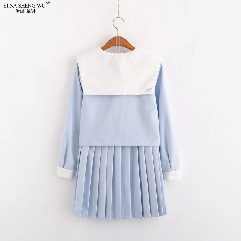 Japanese School JK Uniform Long Short Sleeve Shirt Pleated Skirt Suits for Teenage Girls Cheerleading Chorus Party