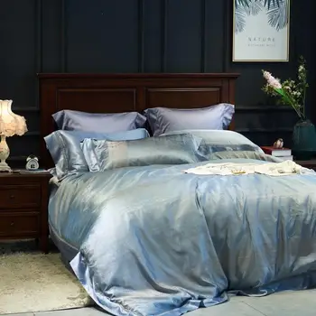 

Jacquard Weave Four Paper Set Two-sided 100% Mulberry Silk Naked Feeling Luxurious 4 Paper Set Enlarge Quilt Cover 220*240