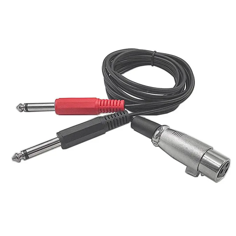 Горячая XLR гнездо для двойной моно 6,35 мм 1/4 дюймов моно штекер стерео аудио кабель провод для микрофонного микшера усилитель Soun