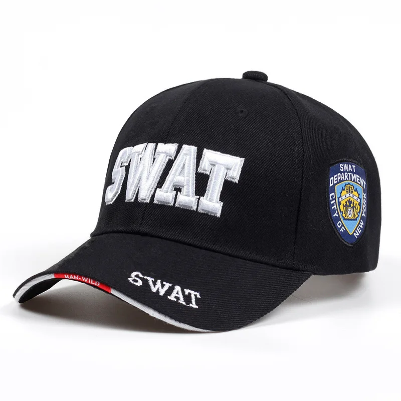 Полицейская мужская бейсбольная кепка, высокое качество, армейская вышивка, уличная Кепка для дальнобойщика, для отца, Snapback, уличная Кепка, Bone,, летняя, Gorras - Цвет: SWAT