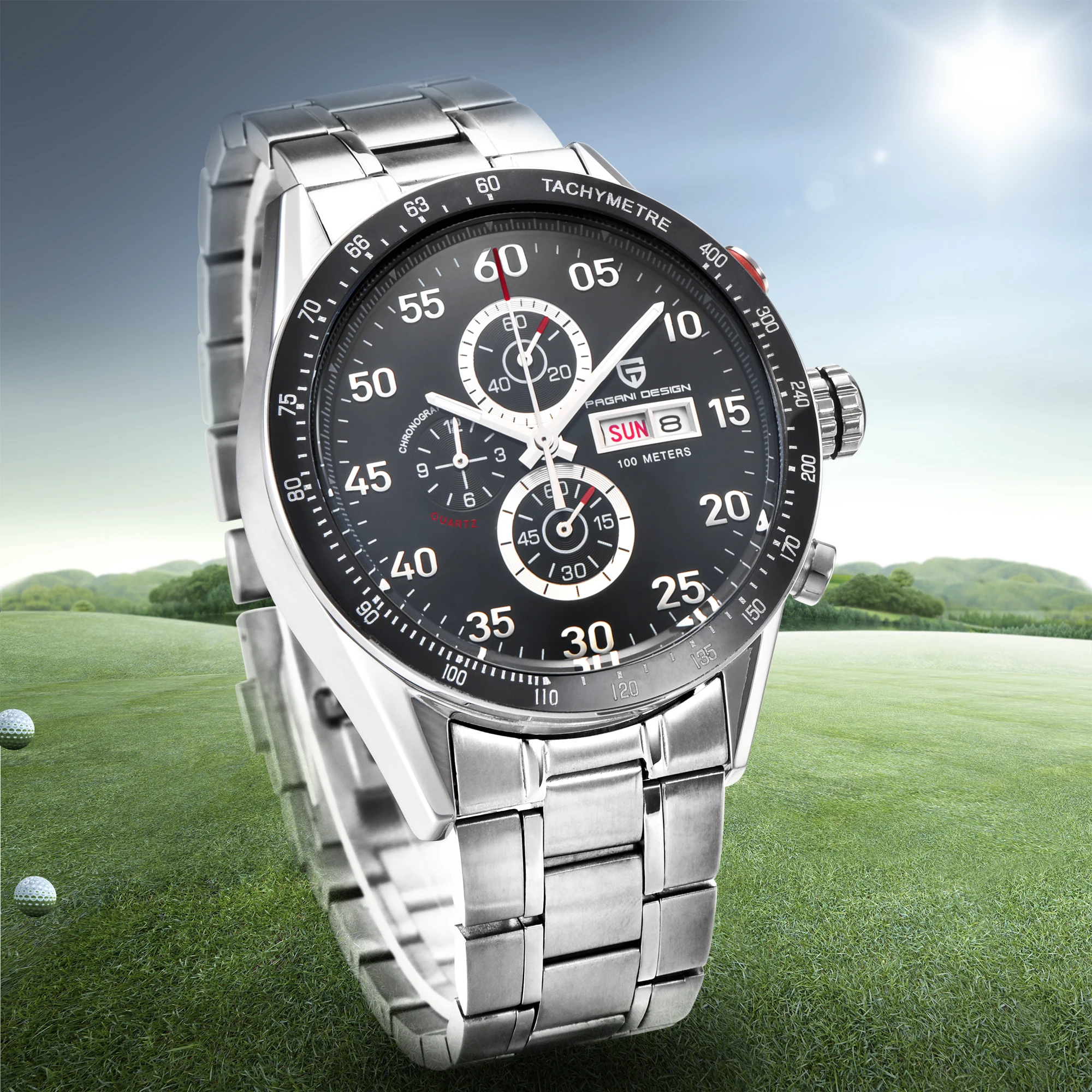 

PAGANI DESIGN Sport Watches Men New Innovative Chronograph Watch Multifunction Waterproof Auto Date Male Wrist steel watch