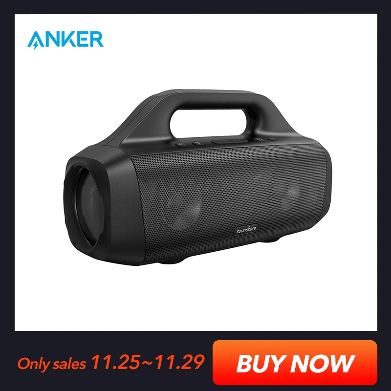  Уличный динамик Anker Soundcore Motion Boom с титановыми драйверами, технология BassUp, водонепроницаемость IPX7, время воспроизведения 24 часа 