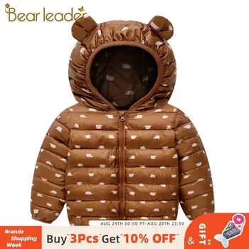 

Bear Leader Boy Winter Heavyweight Long Sleeve Jacket Coat Children Print Zipper Cartoon Down Girls Parkas Cute Casual Hoodies