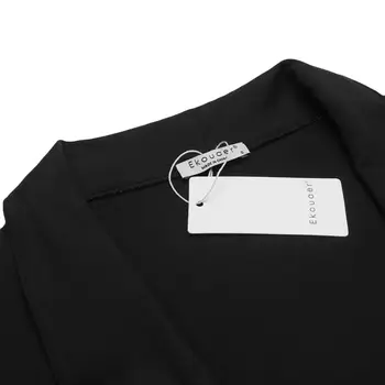 

Women Shawl Collar 3/4 Sleeve Belted Short Robe Sleepwear