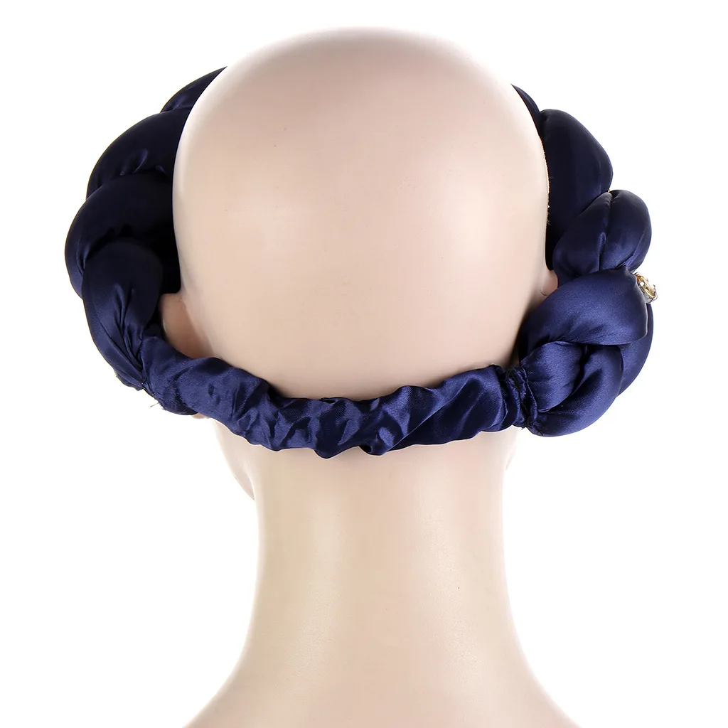 Latest Exaggerated big satin twist braid Handmade African Cap Nigerian Wedding Gele Women Braid Turbans Ladies Head Wraps
