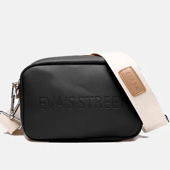 

Designer PU Leather Women Crossbody Bag for Lady Shoulder Messenger Bags Canvas Belt Handbag Letter Flap Simple Fashion Females