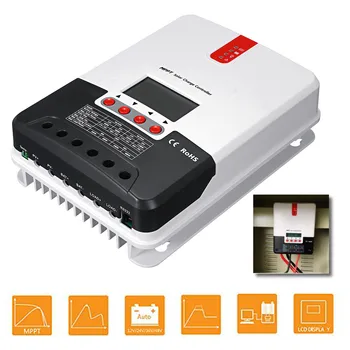 

LCD Display Solar Controller 20A/30A/40A 12V/24V Battery Charge Regulator MPPT PWM Auto Solar Panel Charger Controller