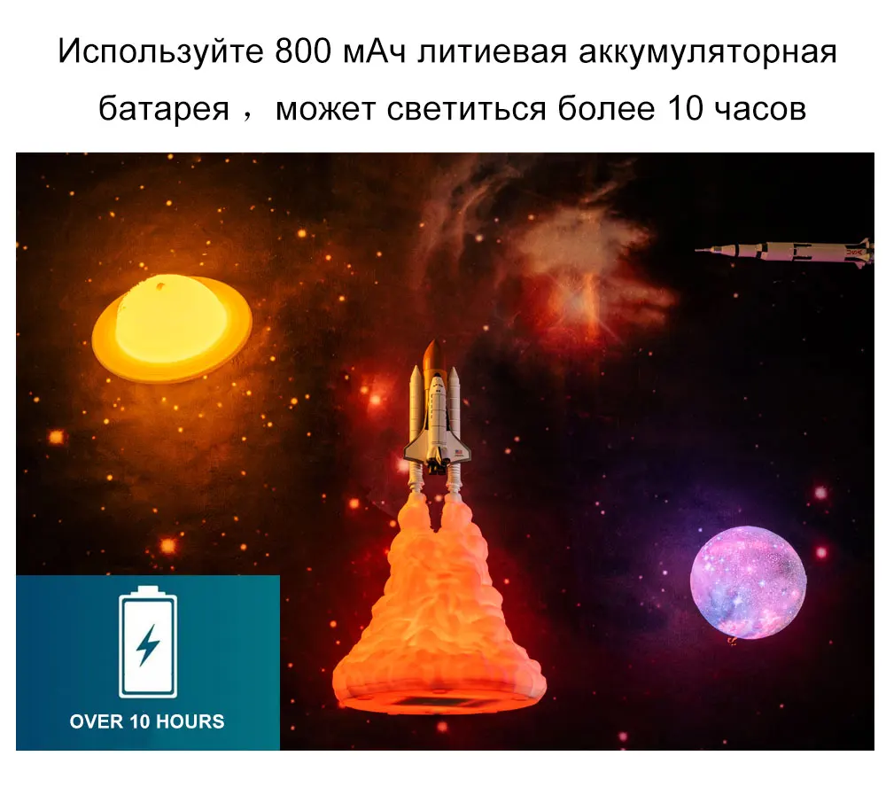 2019 новейший дропшиппинг 3D принт Сатурн V перезаряжаемые лампы Ночник Аполлон 5 для Луны Land Space Lover как украшение комнаты