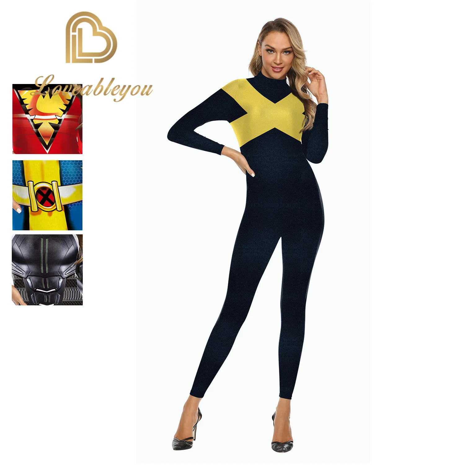 

X-Men Costume Cosplay Team Clothing 3D Print Jumpsuit Costumes for Women Plus Size Bodysuit