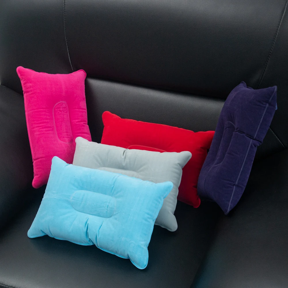 Portátil ultraligero almohada inflable de PVC de Nylon de aire almohada, dormir, cojín de dormitorio senderismo playa reposacabezas de avión y coche de apoyo