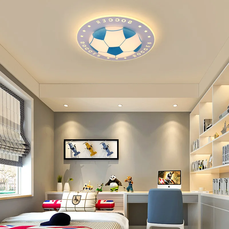 

Creative Football Led Ceiling Lamp Boy Personality Cartoon Children's Bedroom Lamp Study Lamp Bar Simple Modern Decorative Lamps