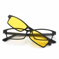 2251 Magnet Clip Square Small Frame Myopia Glasses 0 -0.5 -0.75 -1.0 -1.5 -2.0 -3.0 -4.0 -5.0 To -6.0 2