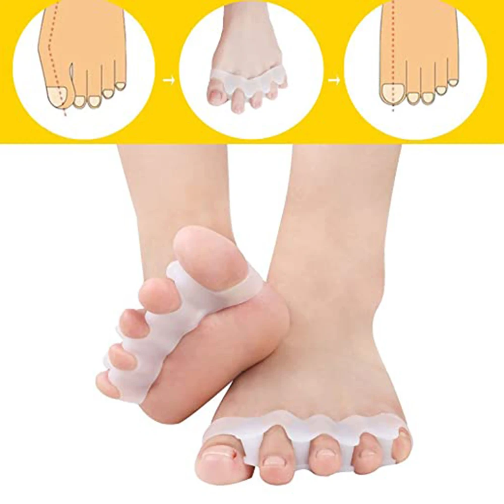 2pcs=1pair New Protective Toes Separator Suitable Bunion Corrector Material Soft Gel Straightener Spacers Stretchers Care Tool 5