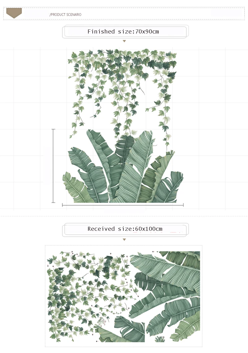 Съемные наклейки на стену для гостиной зеленые листья цветок лоза растения домашние наклейки скандинавские настенные украшения Спальня домашний декор