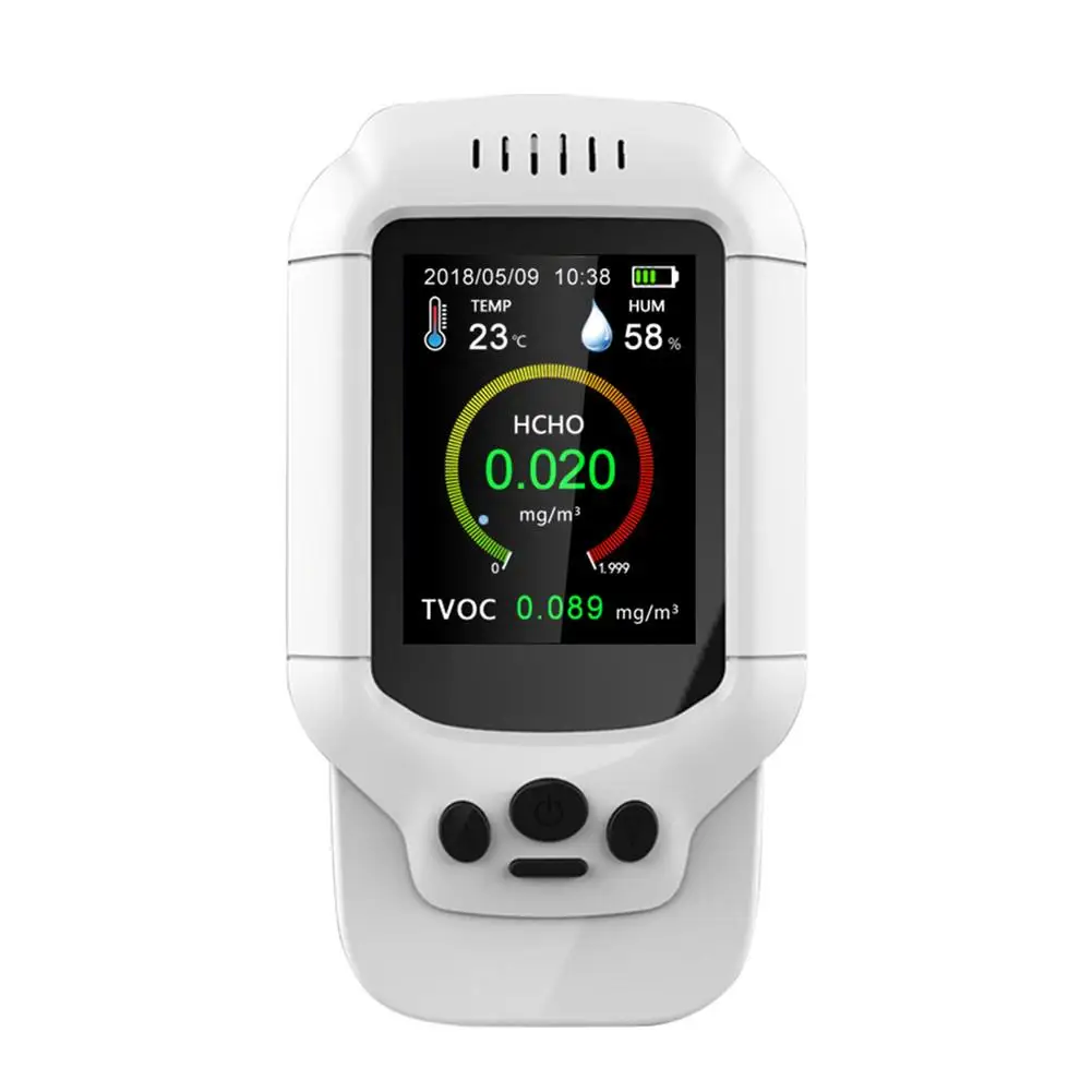 Air Quality Monitor Versatile Formaldehyde TVOC Detector Temperature Humidity Meter for Indoor Pollution Monitoring