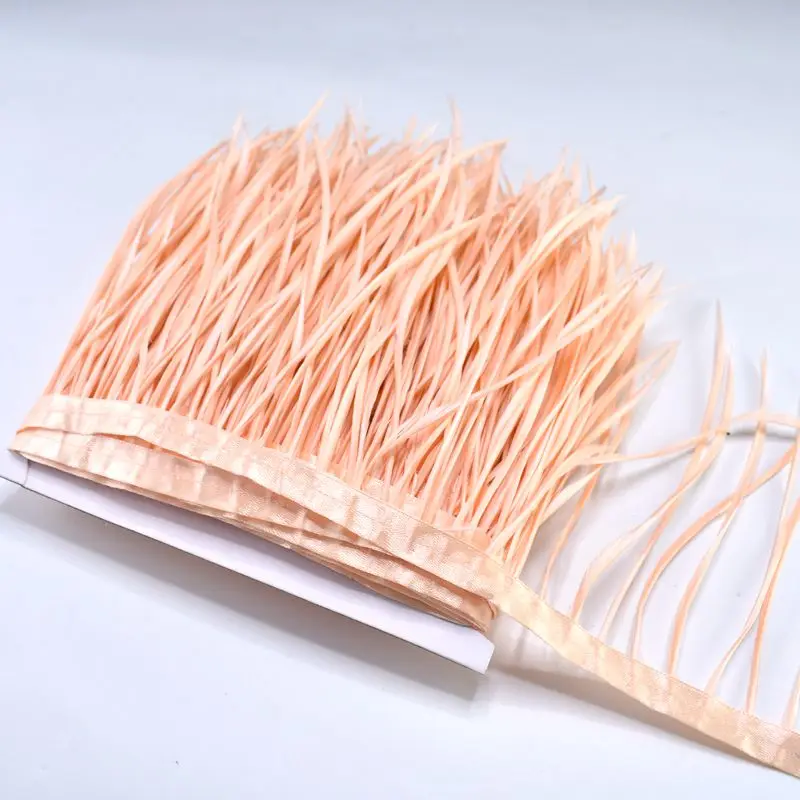 1 м кожа розовый гусиные перья отделка бахрома швейная одежда 6-" DIY натуральные волосы перья ленты вечерние свадебные украшения