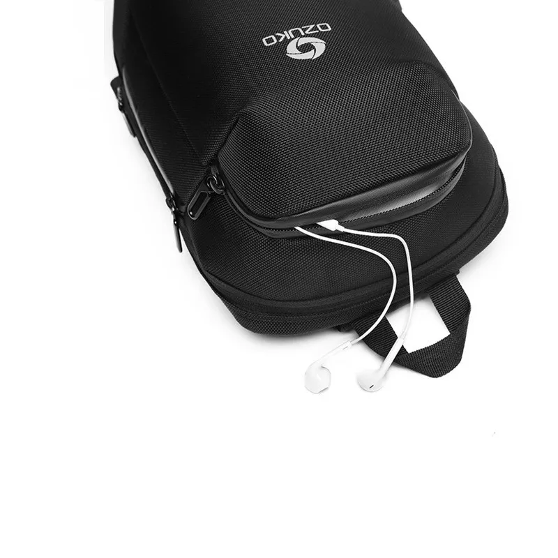 New Usb Fashion Chest Bag Business Casual Men's Chest Bag Large Capacity Multi-function Waterproof One Shoulder Crossbody Bag