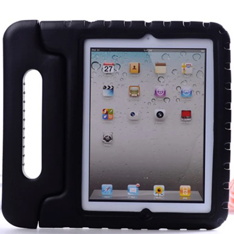 Черный Для Apple Ipad 2 3 4 чехол детский противоударный EVA чехол для Ipad 2 Ipad 4 портативный держатель для ручки чехол Защита всего тела - Цвет: Черный