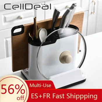 

Multifunctional Knife with Drainboard Tableware Cutting Board Storage Rack Kitchen Tool Knife Block Shelf Kitchen Organizer