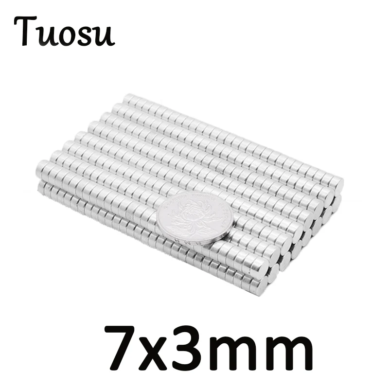 

100/300/500 pcs Neodymium Magnet 7x3 mm Disc N35 Permanent Small Round Super Powerful Strong Magnetic Magnets For Craft 7*3mm