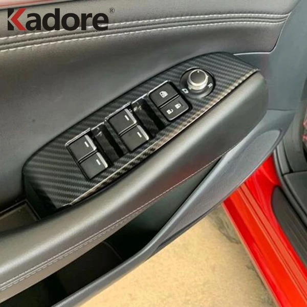 Для Mazda 6 Atenza углеродное волокно стеклоподъемник кнопка включения крышка планки двери подлокотник Панель рамка интерьерные аксессуары