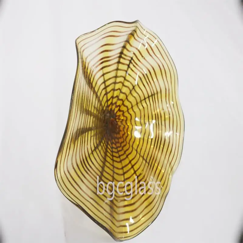 현대 추상 유리 벽 빛 무라노 유리 꽃 벽 아트 컬러 손으로 불어 유리 접시 벽 매달려