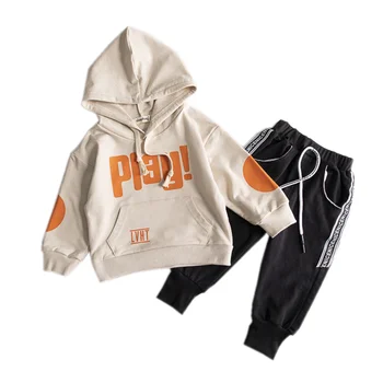 

New Spring Autumn Baby Girl Clothes Children Boys Letter Hooded Pants 2Pcs/sets Toddler Fashion Clothing Infant Kids Tracksuits
