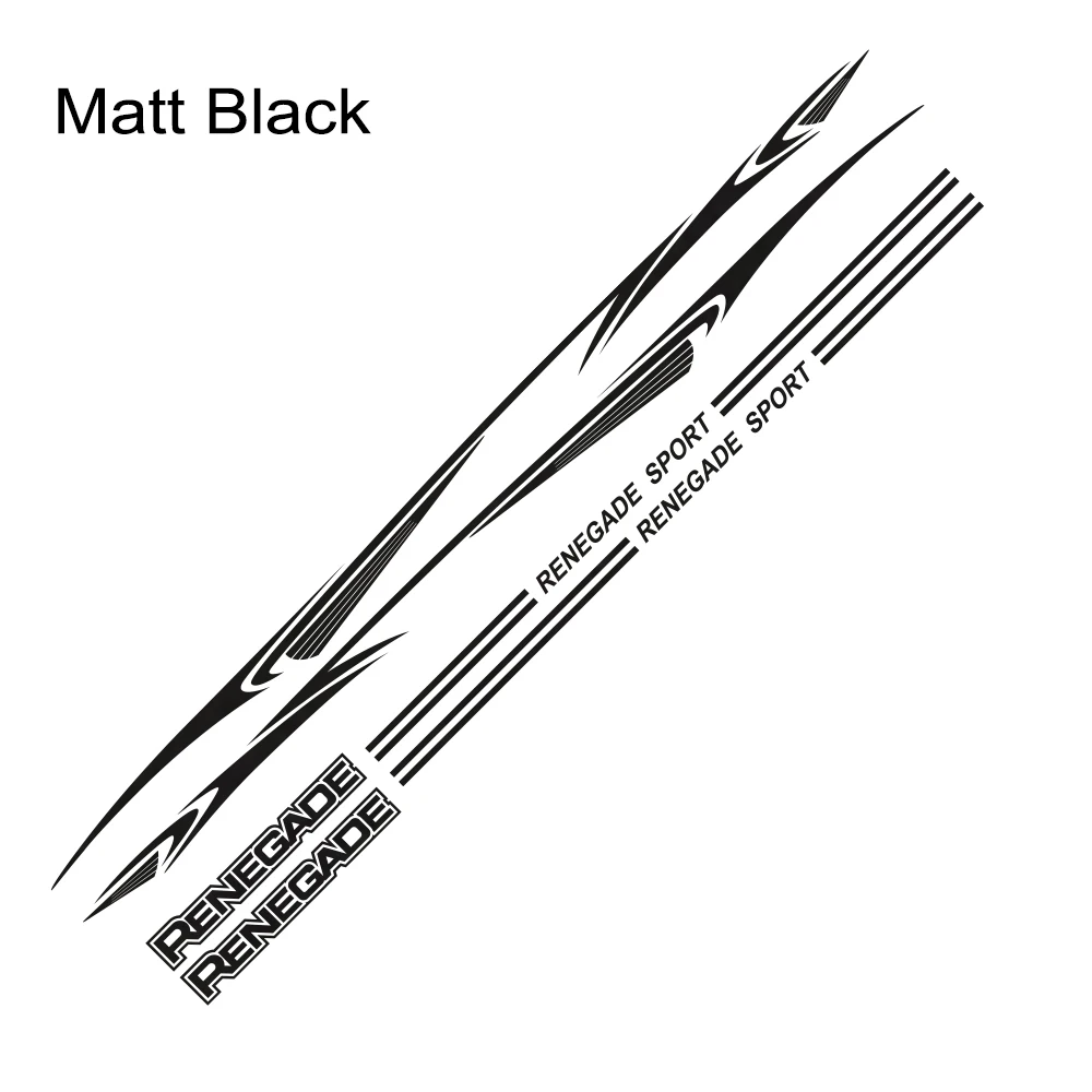 Matt Black 1 комплект, автомобильный Стайлинг, боковая дверь, юбка, наклейка для Jeep Renegade Sport Captivation, авто Декор, светоотражающая виниловая наклейка, аксессуары - Название цвета: Matt Black