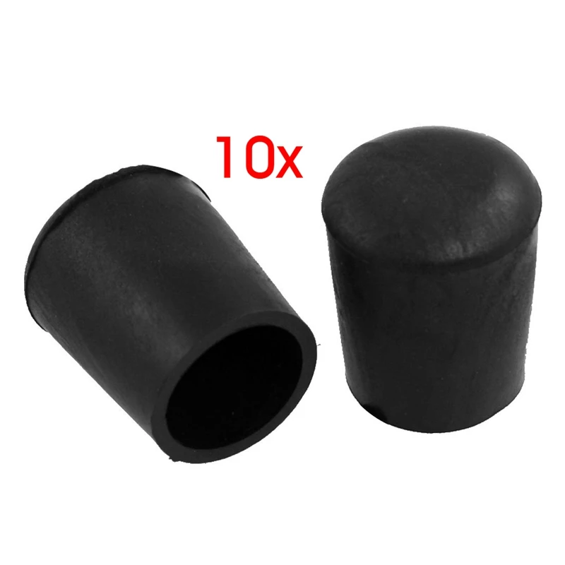 

10 Pcs Furniture Chair Table Leg 18mm Inner Dia. Rubber Foot Covers Protectors