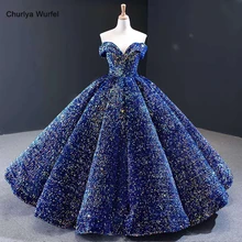 J66991 Дубай арабское вечернее платье размера плюс с открытыми плечами лиф сердечком с блестками длинное вечернее платье Плиссированное блестящее платье для выпускного вечера vestido gala