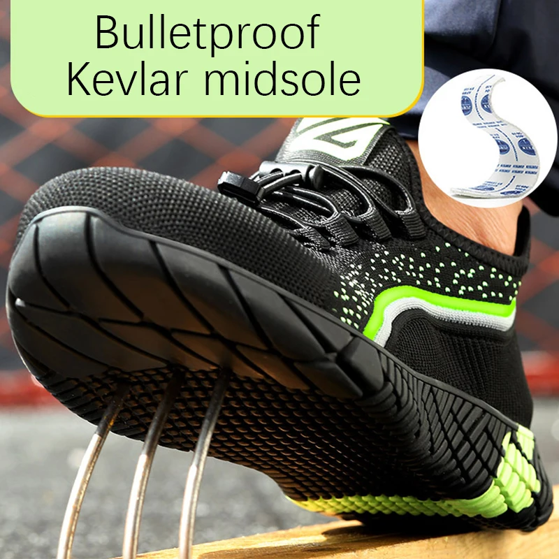 MJYTHF Male Indestructible Shoes Work Sneakers Safety Shoes Men