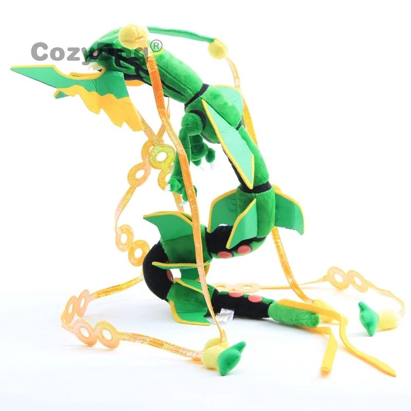 Длина 80 см аниме Зеленый Мега Rayquaza плюшевые игрушки peluche Милый Пикачу Eevee Charmander серии чучела кукла подарок для малышей