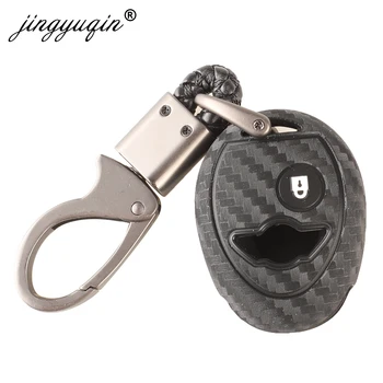 Keyforkess 10X custodia protettiva in Silicone per auto portachiavi per BMW Mini Cooper R50 R53 1 pulsante copertura chiave in carbonio accessori per lo Styling dell'auto
