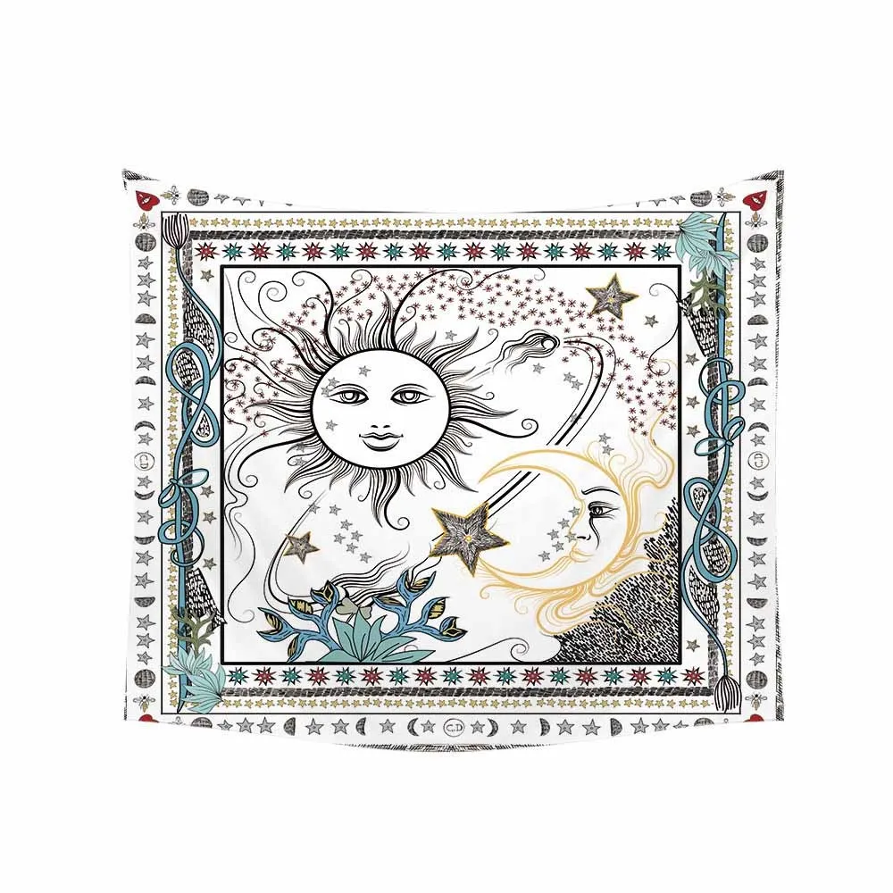 Настенный Гобелен Sun Moon Tarot индийская МАНДАЛА ГОБЕЛЕН Настенный Ковер Psychedelic Tapiz Witchcraft настенная ткань Tapestri