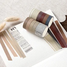 Ensemble de 10 bandes adhésives décoratives pour masquage, Impression rétro, papeterie autocollante pour Scrapbooking, Diy bricolage