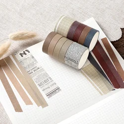 Ensemble de 10 bandes adhésives décoratives pour masquage, Impression rétro, papeterie autocollante pour Scrapbooking, Diy bricolage 