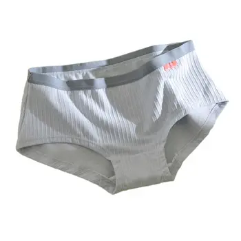 

Sport Style Women Girls Mid Rise Underwear Solid Color Ribbed Stripes Panties 875B